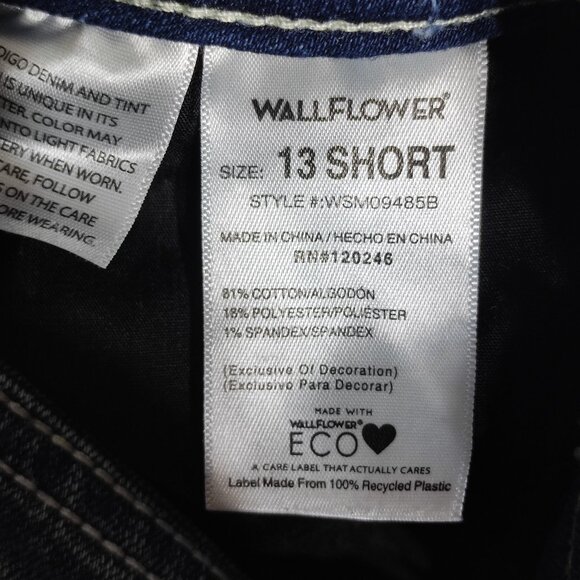 Wallflower jeans women's junior size 13 short denim blue the luscious curvy fit - Picture 7 of 12